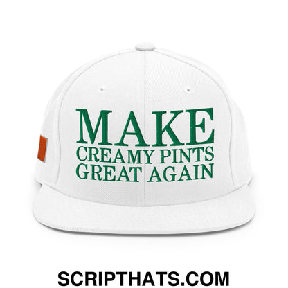 Make Creamy Pints Great Again Embroidered Flat Bill Brim Snapback Hat Dark Grey