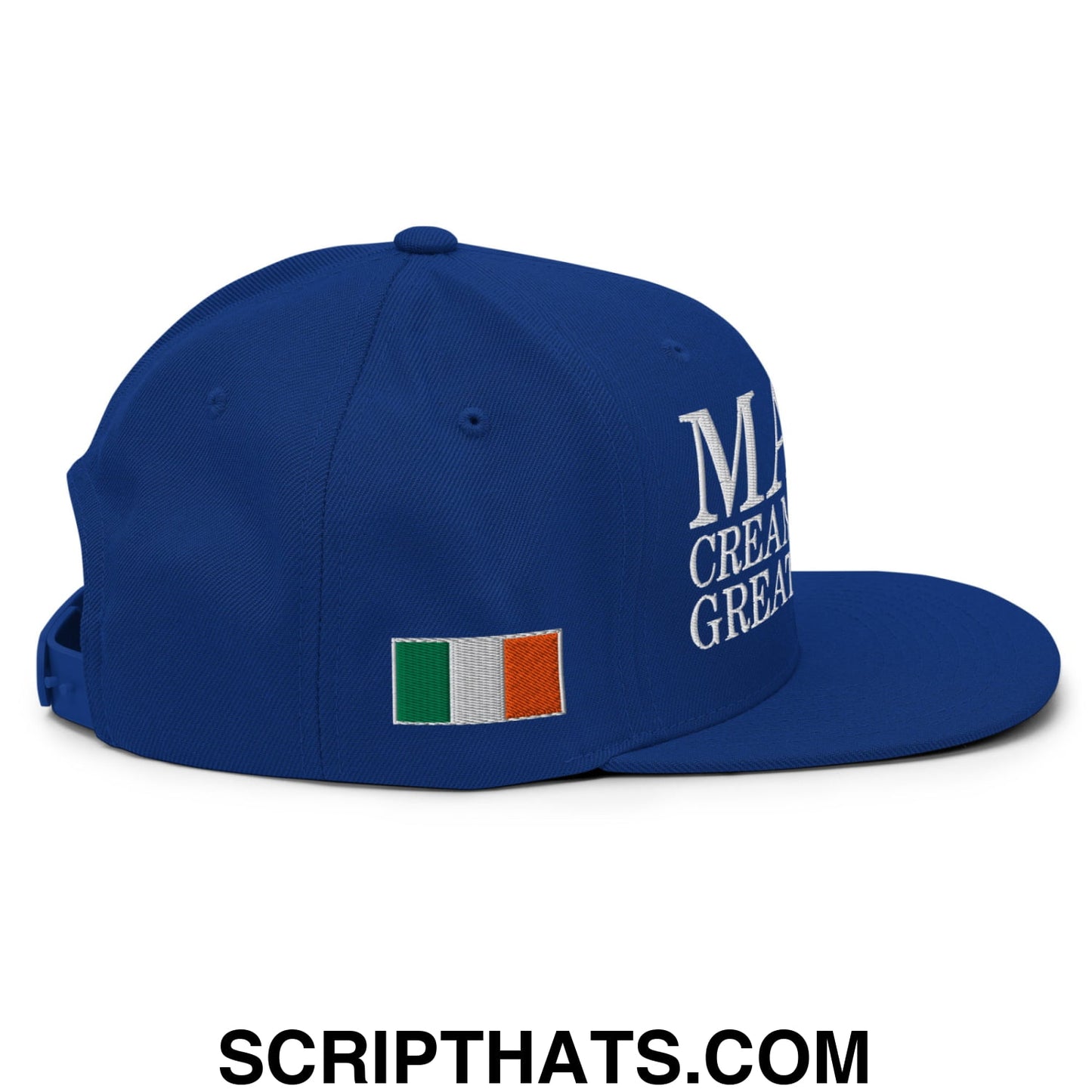 Make Creamy Pints Great Again Embroidered Flat Bill Brim Snapback Hat Royal Blue
