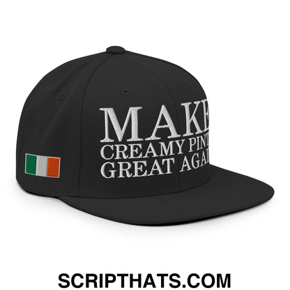 Make Creamy Pints Great Again Embroidered Flat Bill Brim Snapback Hat Black