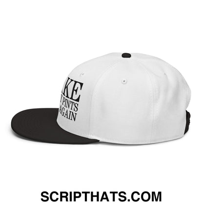 Make Creamy Pints Great Again Embroidered Flat Brim Bill Snapback Hat Black White White