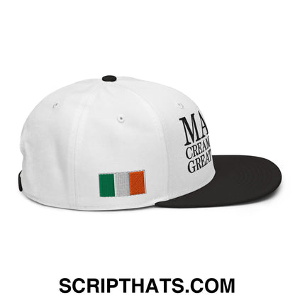 Make Creamy Pints Great Again Embroidered Flat Brim Bill Snapback Hat Black White White