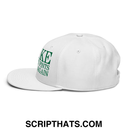 Make Creamy Pints Great Again Embroidered Flat Brim Bill Snapback Hat White