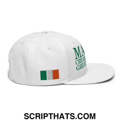 Make Creamy Pints Great Again Embroidered Flat Brim Bill Snapback Hat White