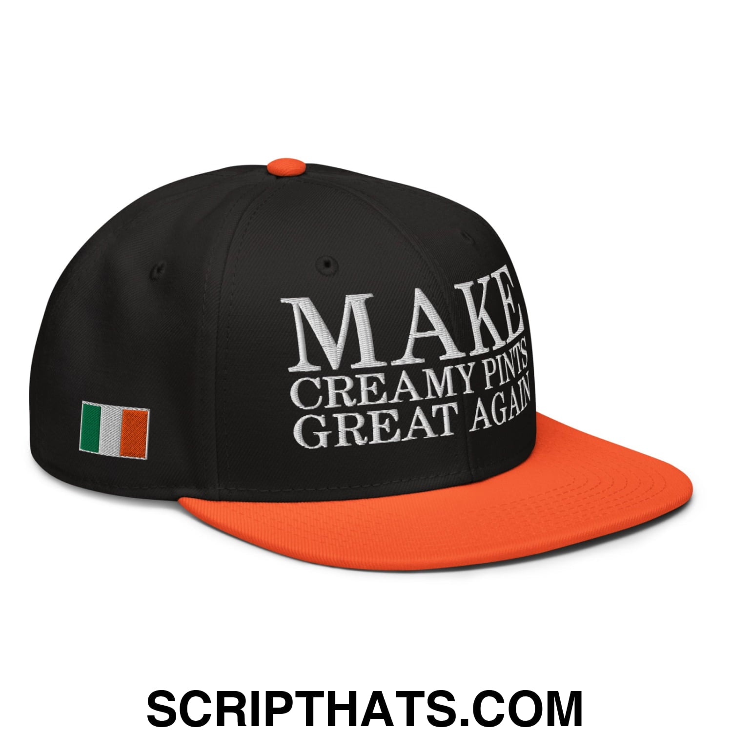 Make Creamy Pints Great Again Embroidered Flat Brim Bill Snapback Hat ...