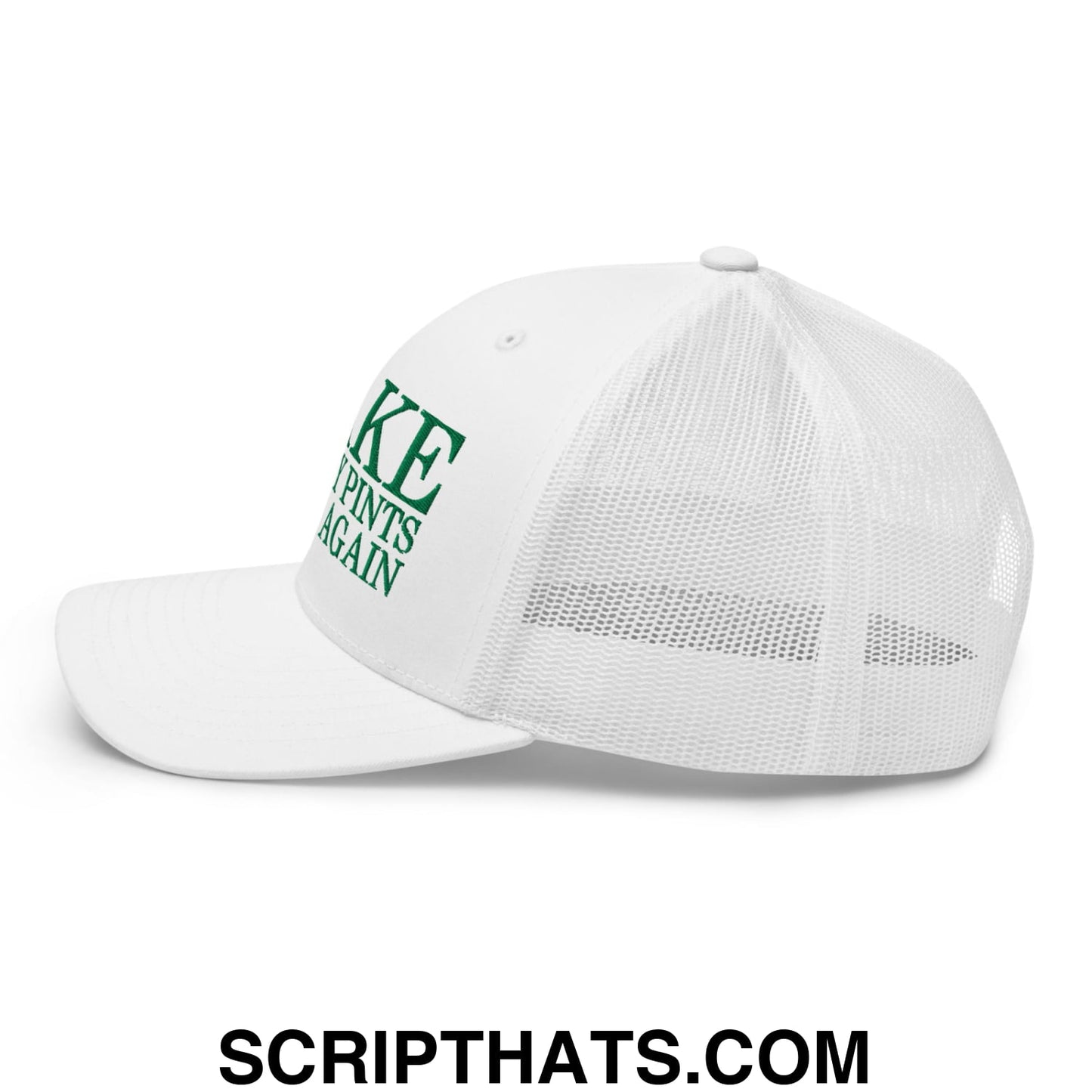 Make Creamy Pints Great Again Embroidered Mesh Trucker Hat White