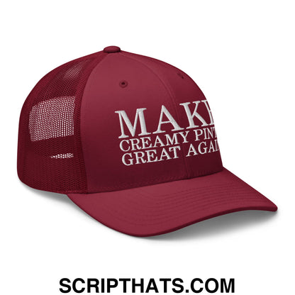 Make Creamy Pints Great Again Embroidered Mesh Trucker Hat Cranberry