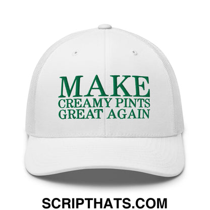 Make Creamy Pints Great Again Embroidered Mesh Trucker Hat White