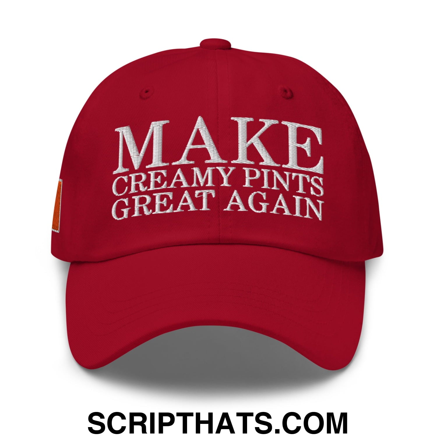 Make Creamy Pints Great Again Embroidered Unstructured Dad Hat Cranberry