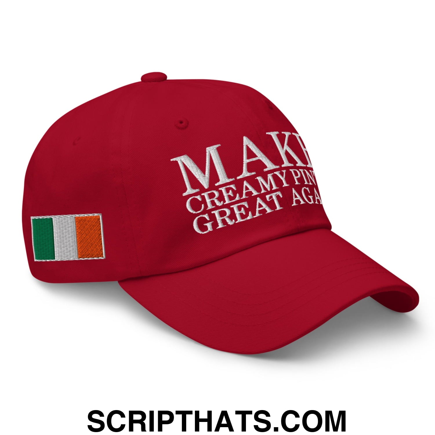 Make Creamy Pints Great Again Embroidered Unstructured Dad Hat Cranberry