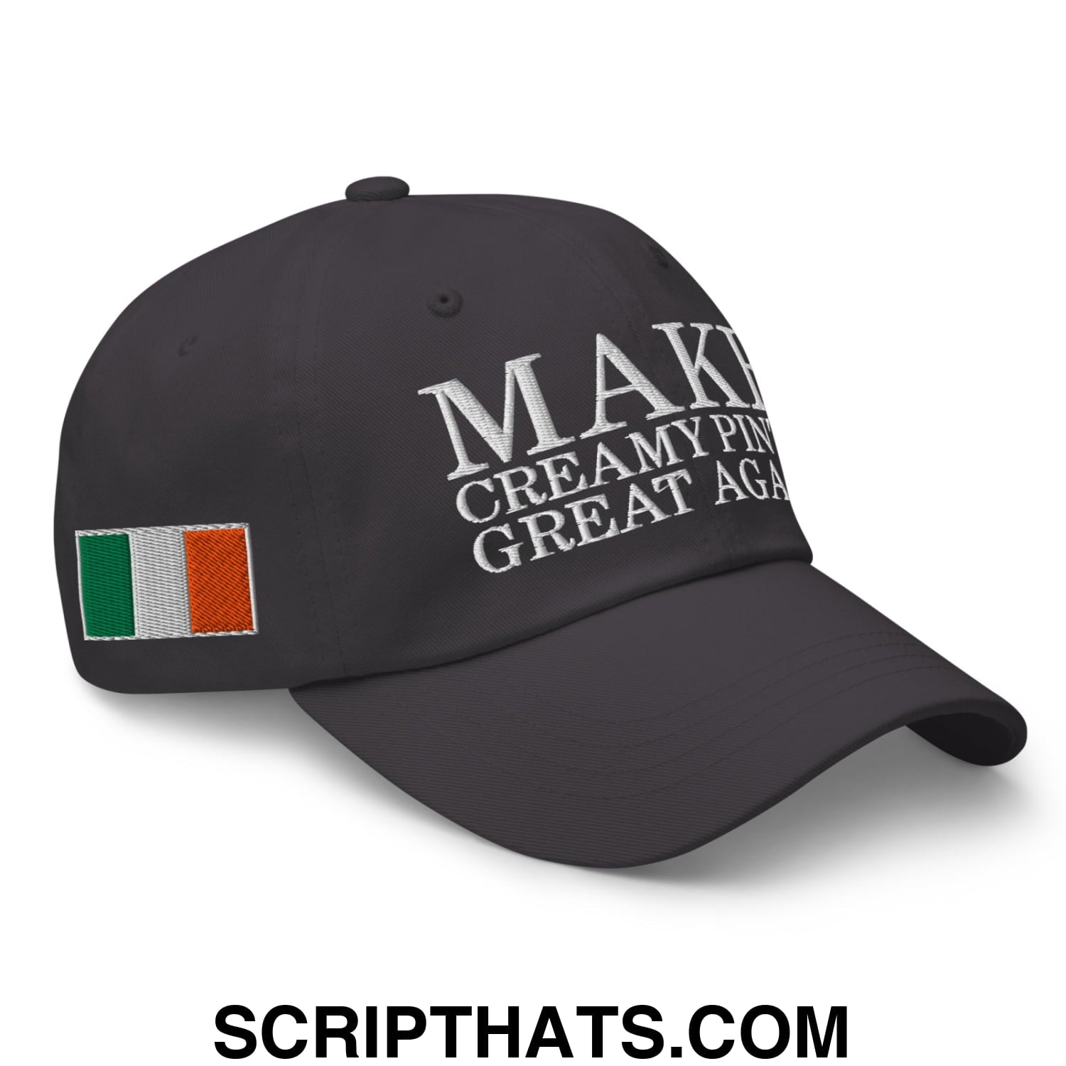 Make Creamy Pints Great Again Embroidered Unstructured Dad Hat Dark Grey