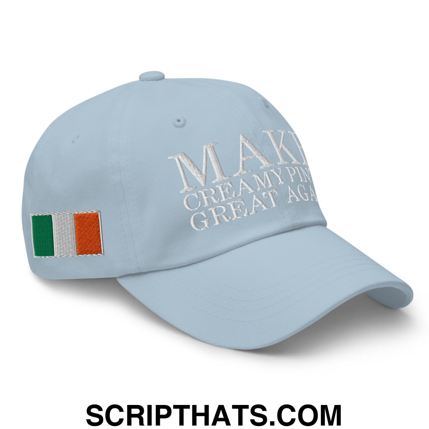 Make Creamy Pints Great Again Embroidered Unstructured Dad Hat Light Blue