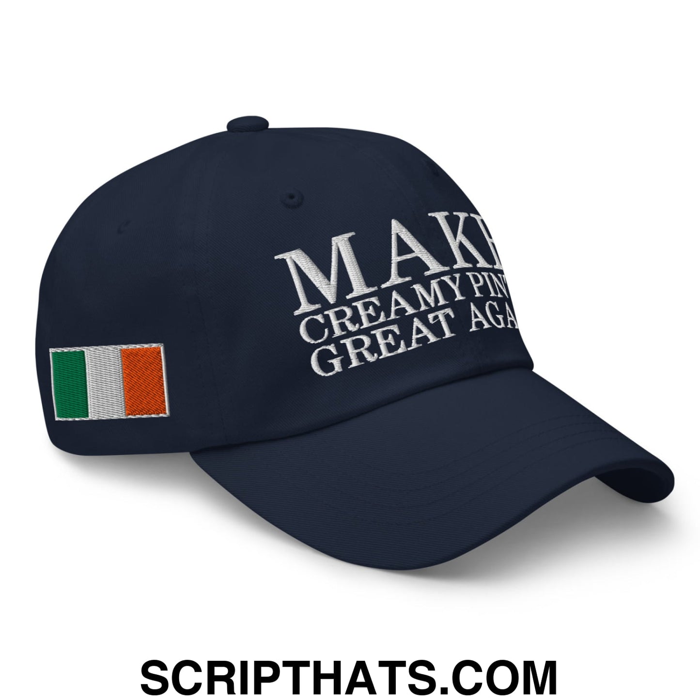 Make Creamy Pints Great Again Embroidered Unstructured Dad Hat Navy