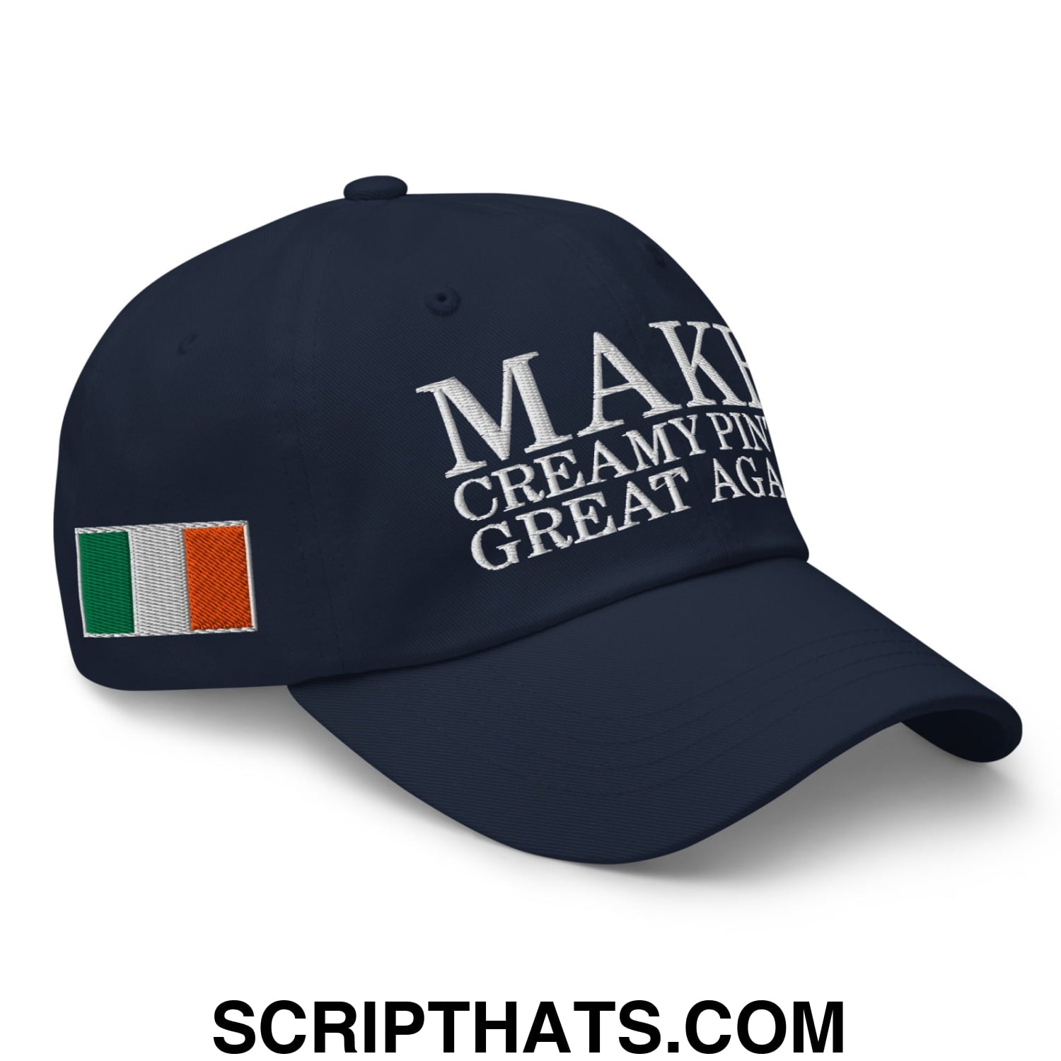 Make Creamy Pints Great Again Embroidered Unstructured Dad Hat Navy