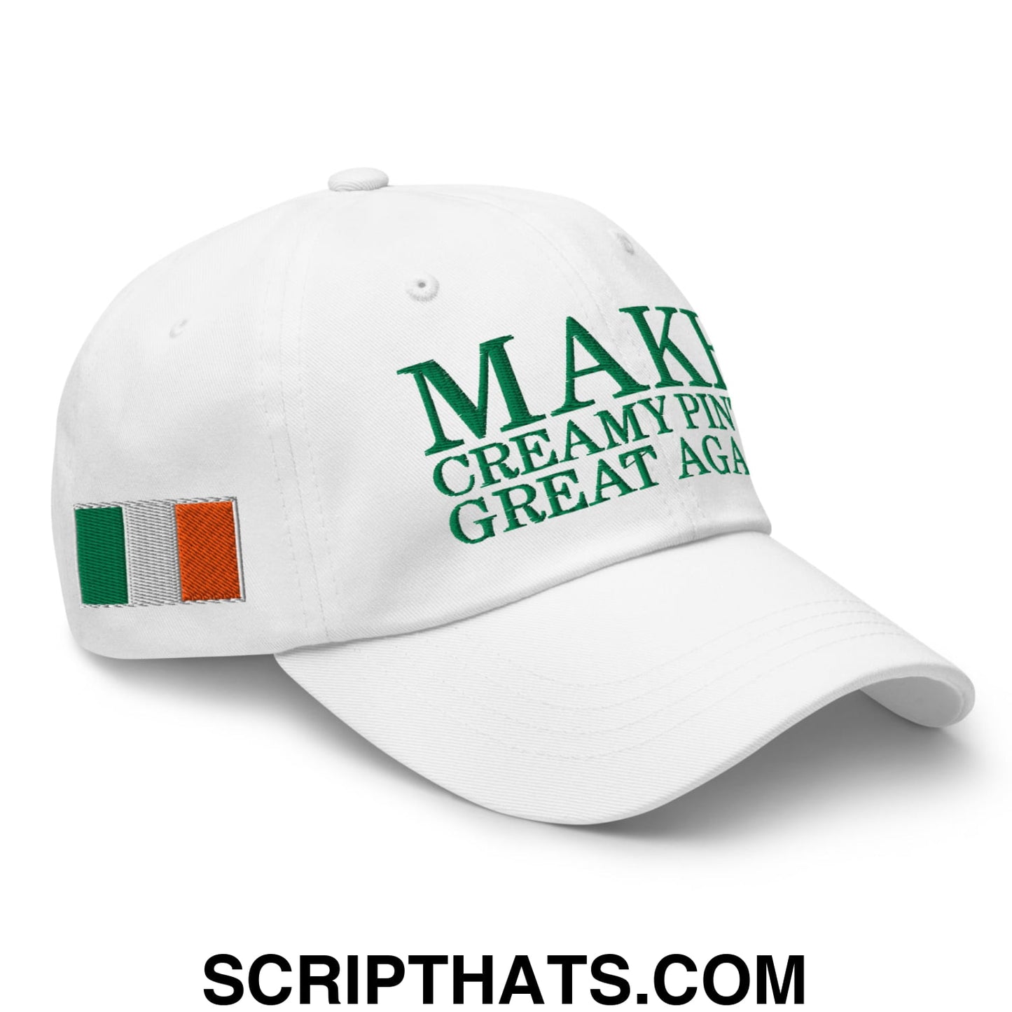 Make Creamy Pints Great Again Embroidered Unstructured Dad Hat White