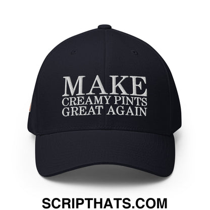 Make Creamy Pints Great Again Ireland Flag Embroidered Stretch Fit Baseball Hat Dark Navy