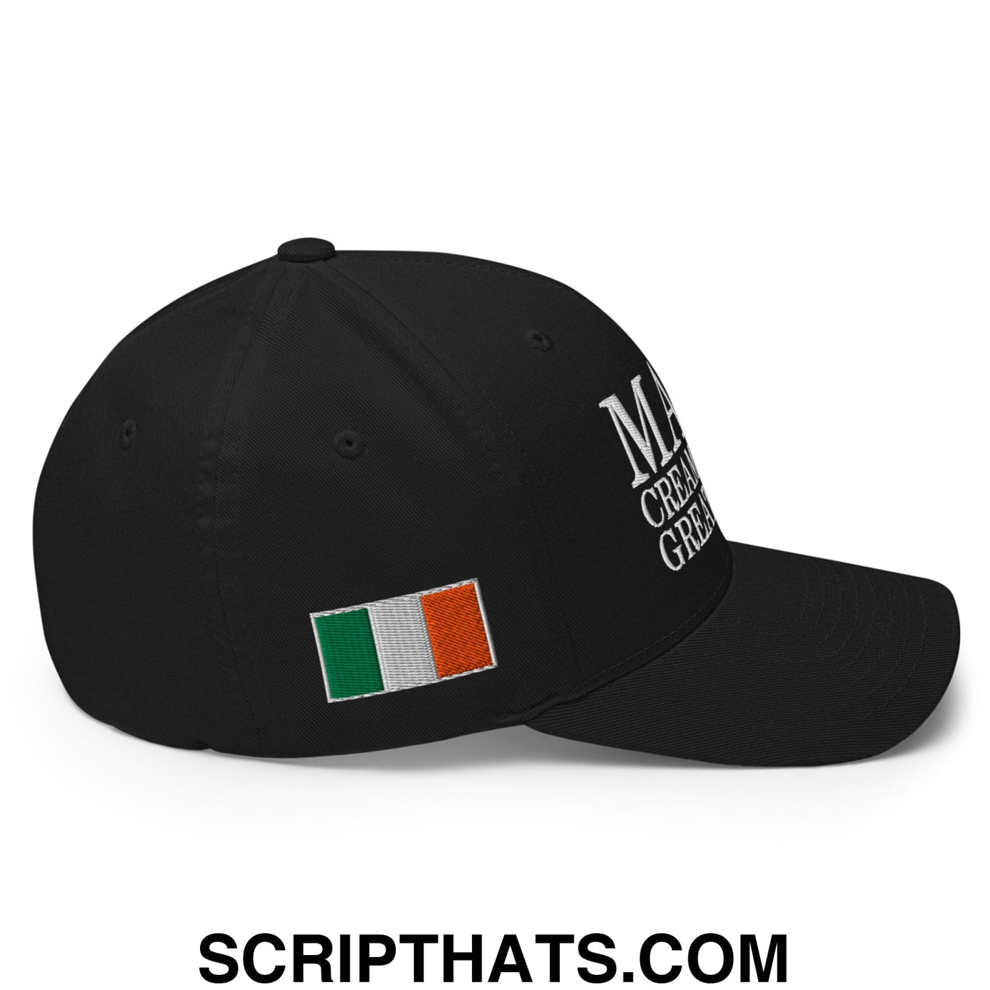 Make Creamy Pints Great Again Ireland Flag Embroidered Stretch Fit Baseball Hat Black