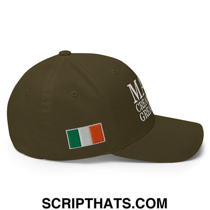 Make Creamy Pints Great Again Ireland Flag Embroidered Stretch Fit Baseball Hat Olive