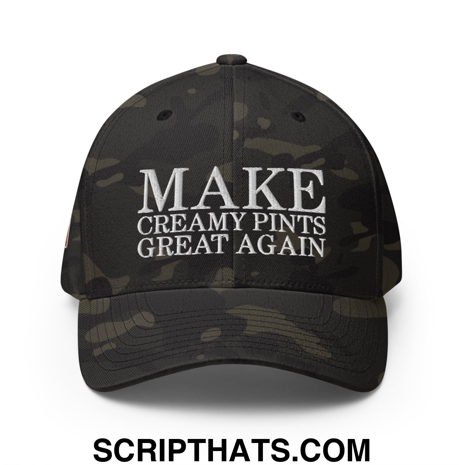 Make Creamy Pints Great Again Ireland Flag Embroidered Stretch Fit Baseball Hat Multicam Black