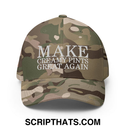 Make Creamy Pints Great Again Ireland Flag Embroidered Stretch Fit Baseball Hat Multicam Green