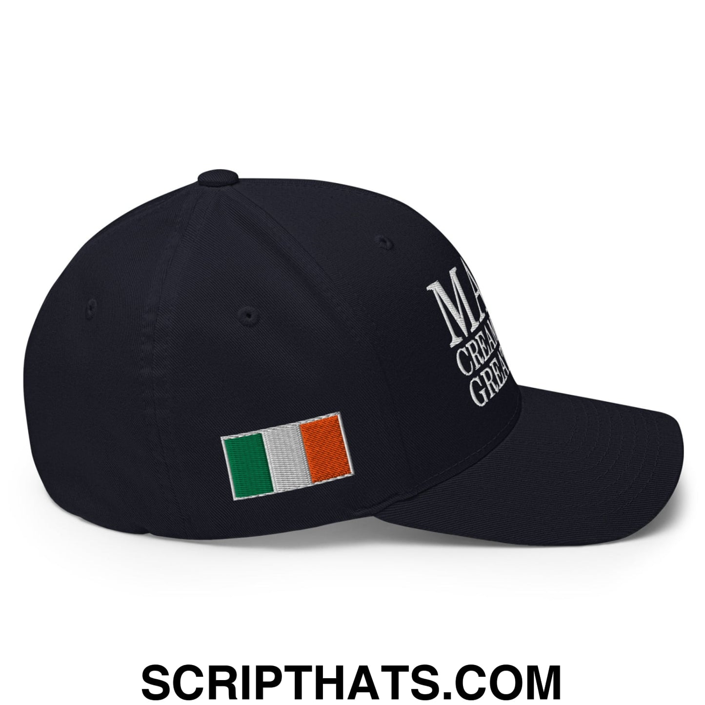 Make Creamy Pints Great Again Ireland Flag Embroidered Stretch Fit Baseball Hat Dark Navy