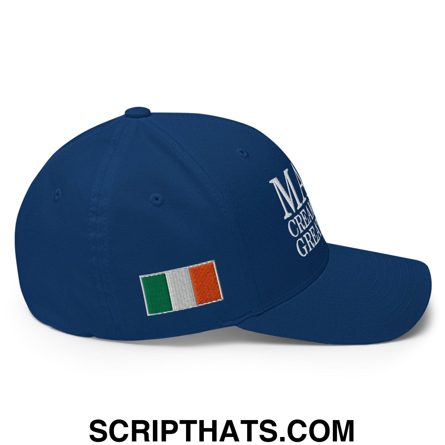 Make Creamy Pints Great Again Ireland Flag Embroidered Stretch Fit Baseball Hat Royal Blue