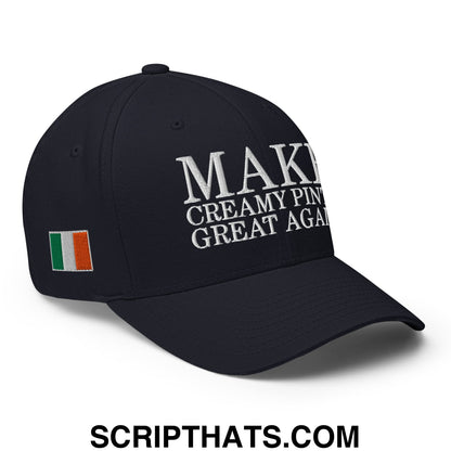 Make Creamy Pints Great Again Ireland Flag Embroidered Stretch Fit Baseball Hat Dark Navy