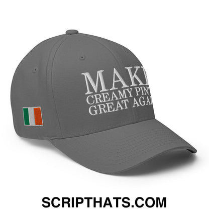 Make Creamy Pints Great Again Ireland Flag Embroidered Stretch Fit Baseball Hat Grey