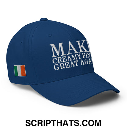 Make Creamy Pints Great Again Ireland Flag Embroidered Stretch Fit Baseball Hat Royal Blue