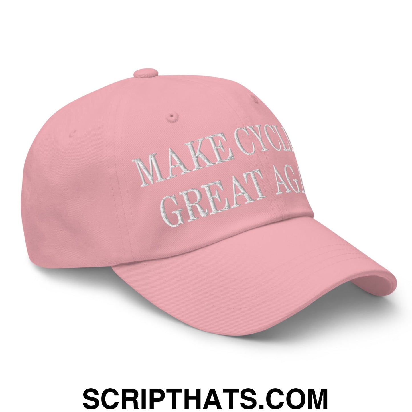 Make Cycling Great Again Embroidered Unstructured Dad Hat Pink