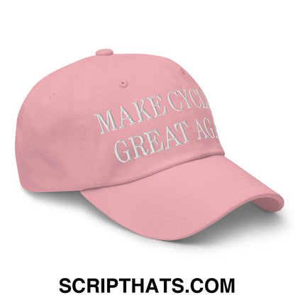 Make Cycling Great Again Embroidered Unstructured Dad Hat Pink