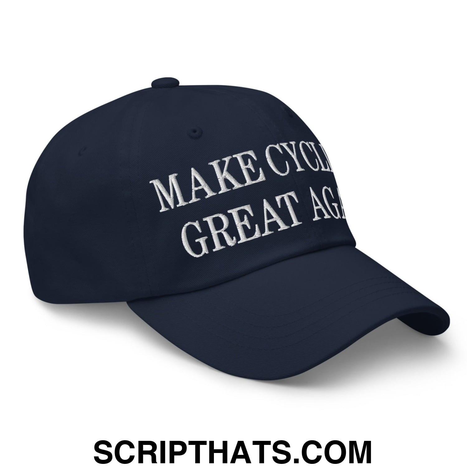Make Cycling Great Again Embroidered Unstructured Dad Hat Navy