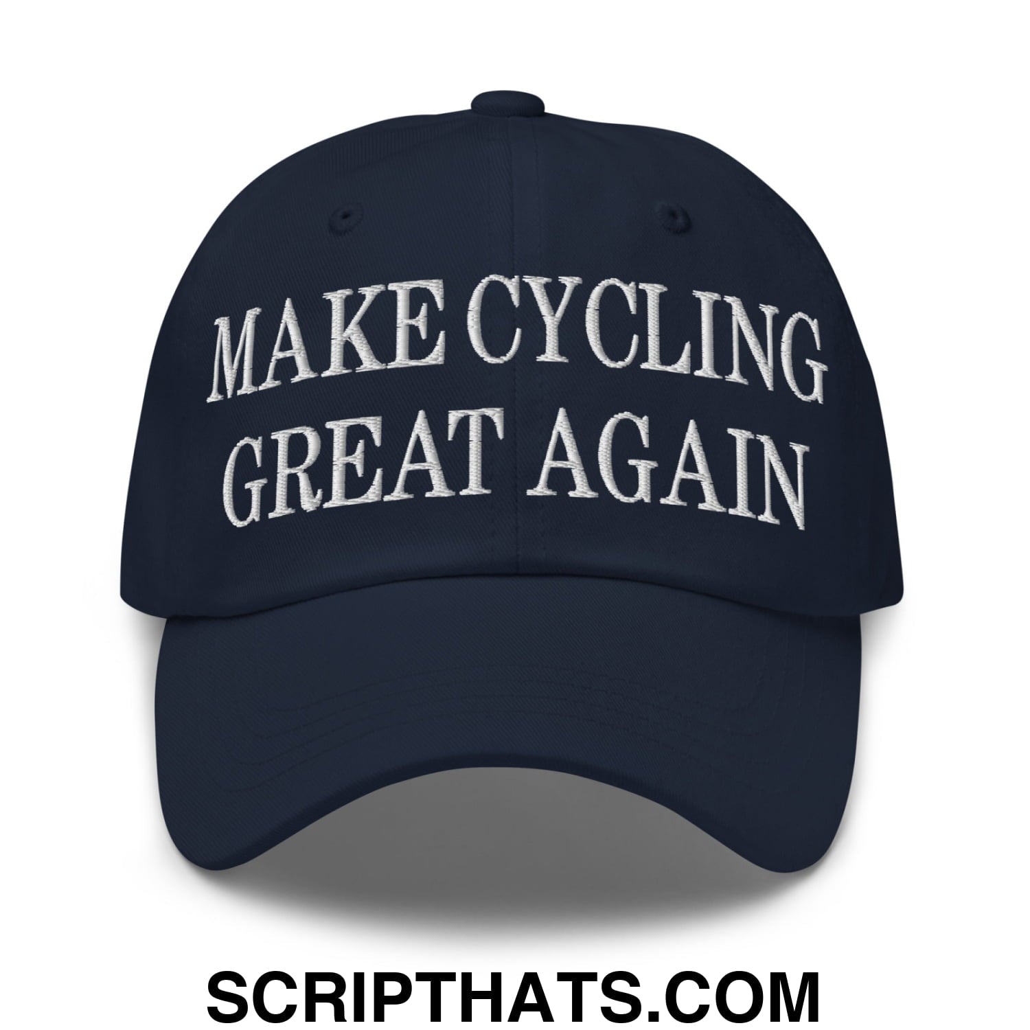 Make Cycling Great Again Embroidered Unstructured Dad Hat Navy