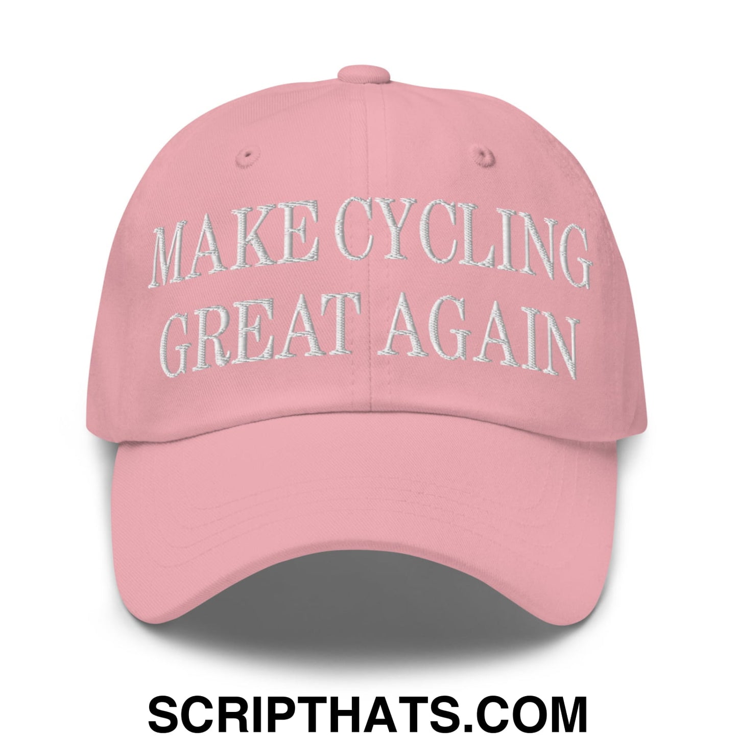 Make Cycling Great Again Embroidered Unstructured Dad Hat Pink