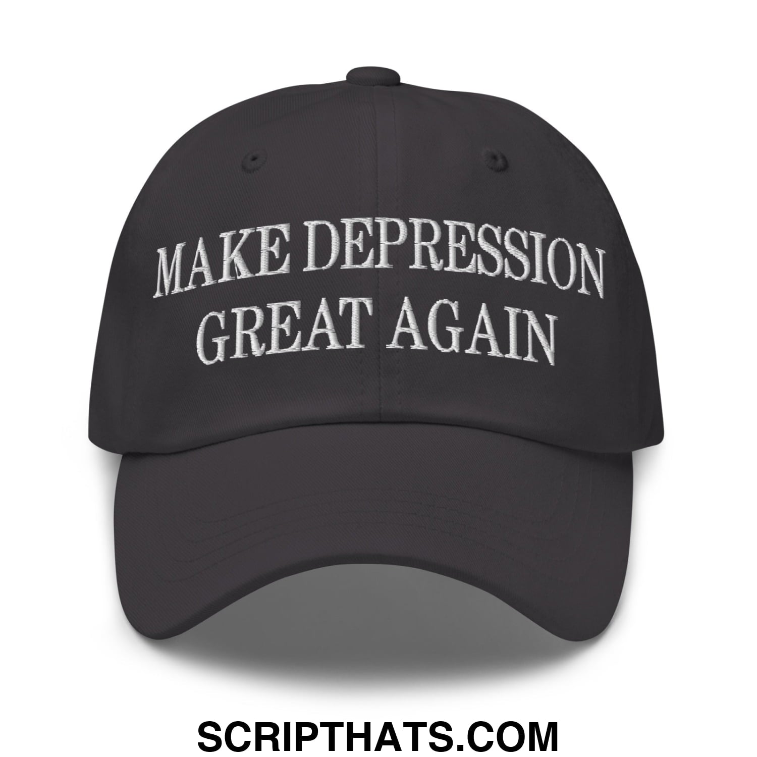 Make Depression Great Again Embroidered Unstructured Dad Hat Dark Grey