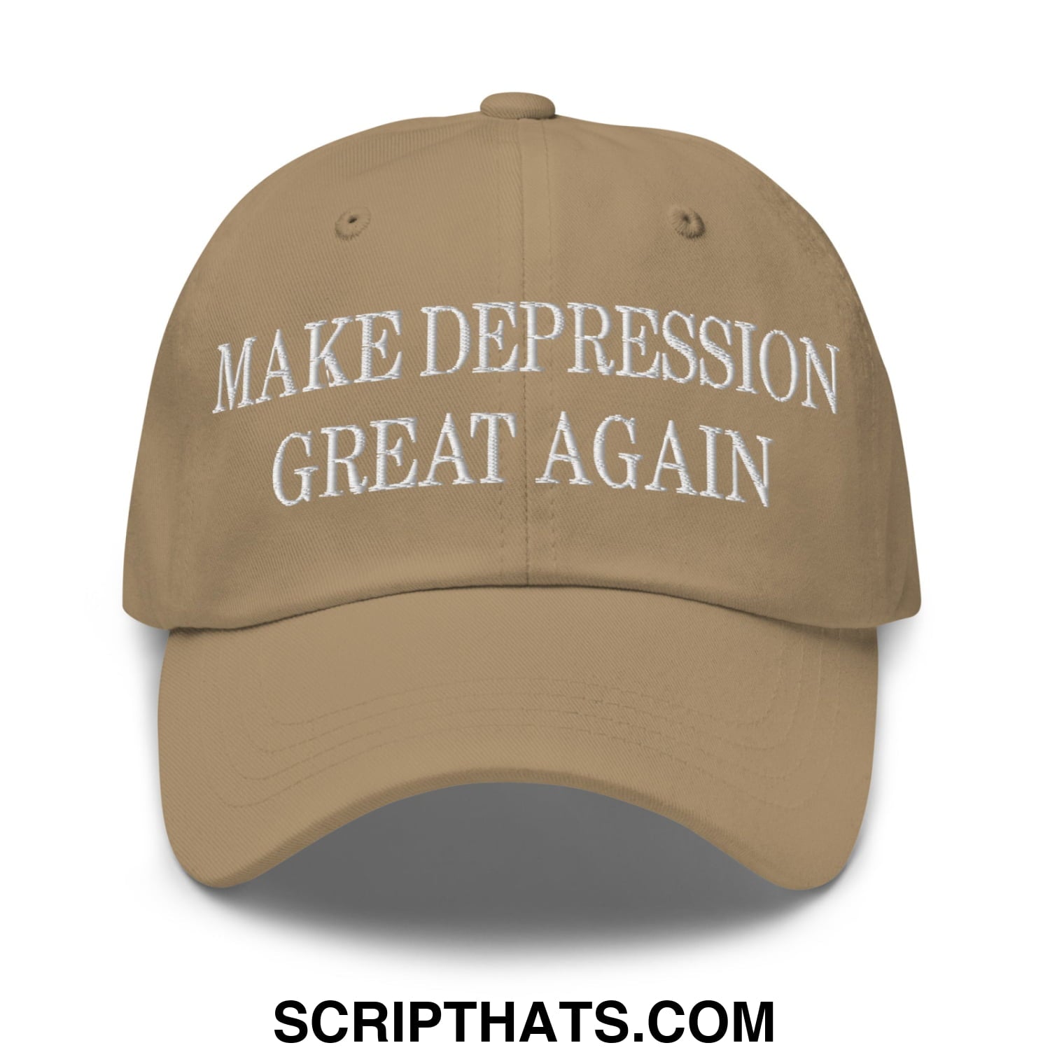 Make Depression Great Again Embroidered Unstructured Dad Hat Khaki