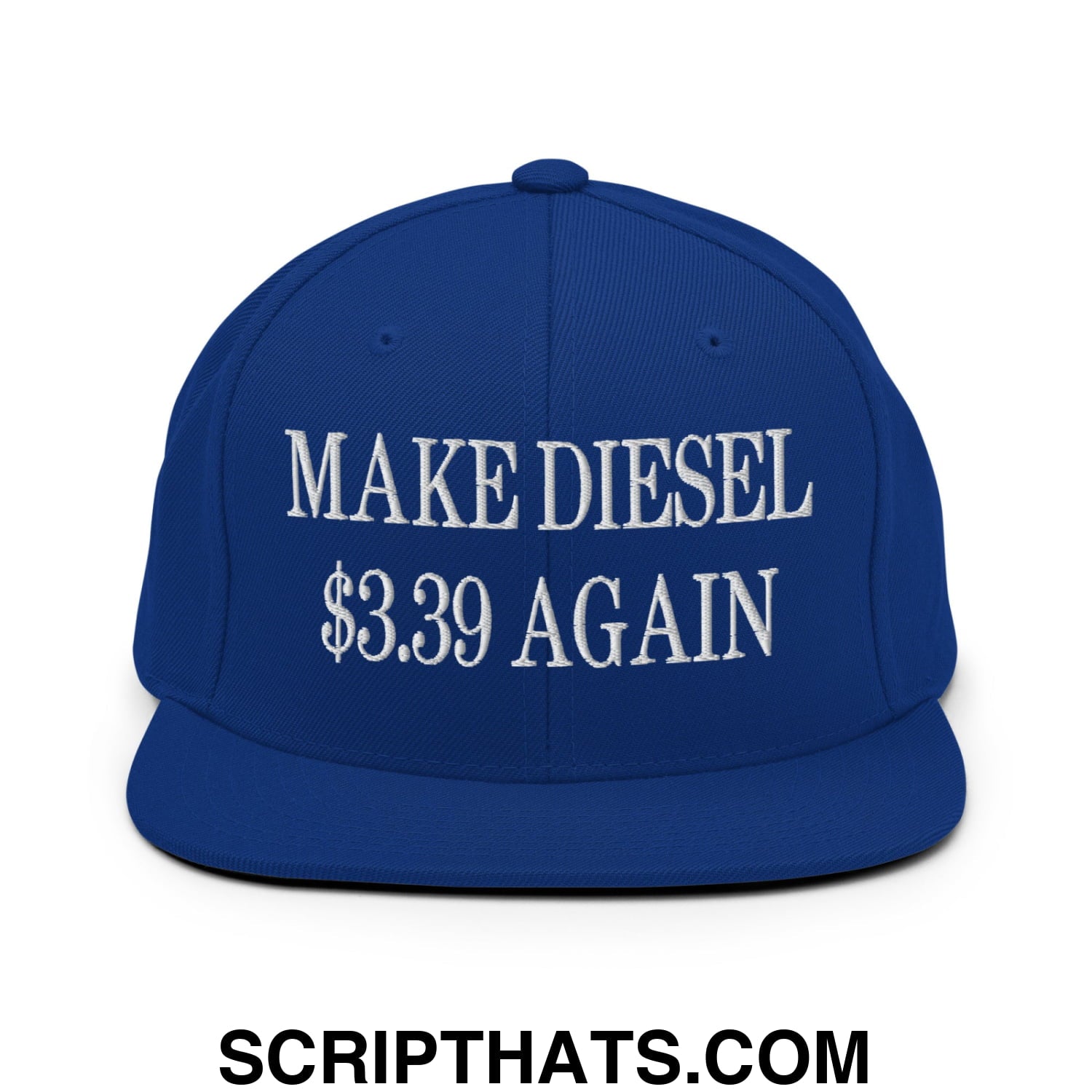 Make Diesel $3.39 Again Embroidered Flat Bill Brim Snapback Hat Royal Blue
