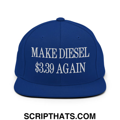 Make Diesel $3.39 Again Embroidered Flat Bill Brim Snapback Hat Royal Blue