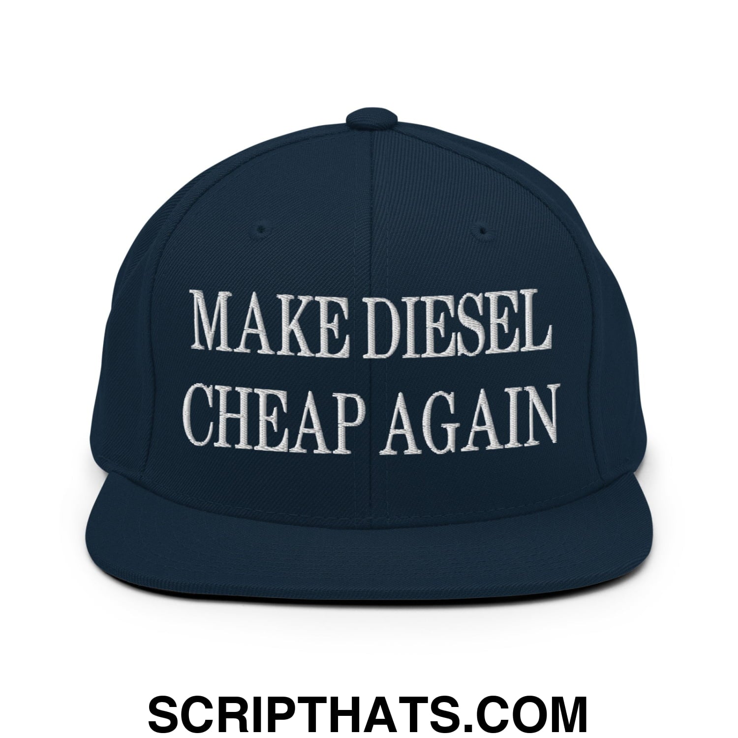 Make Diesel Cheap Again Embroidered Flat Bill Brim Snapback Hat Dark Navy