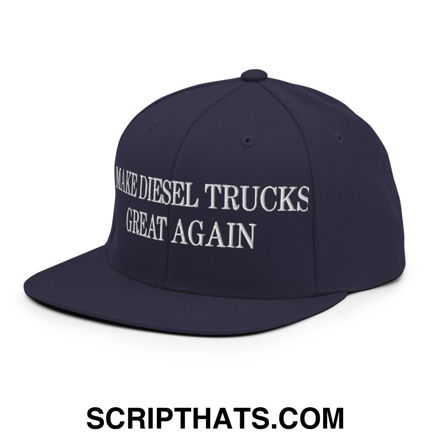Make Diesel Trucks Great Again Embroidered Flat Bill Brim Snapback Hat Navy