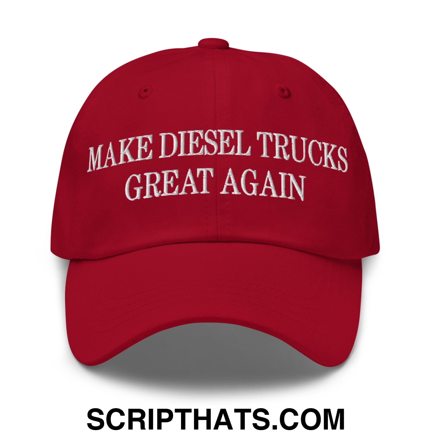 Make Diesel Trucks Great Again Embroidered Unstructured Dad Hat Cranberry