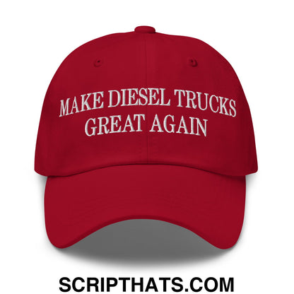 Make Diesel Trucks Great Again Embroidered Unstructured Dad Hat Cranberry