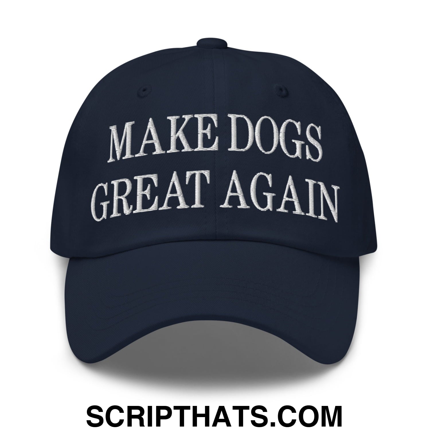 Make Dogs Great Again Embroidered Unstructured Dad Hat Navy