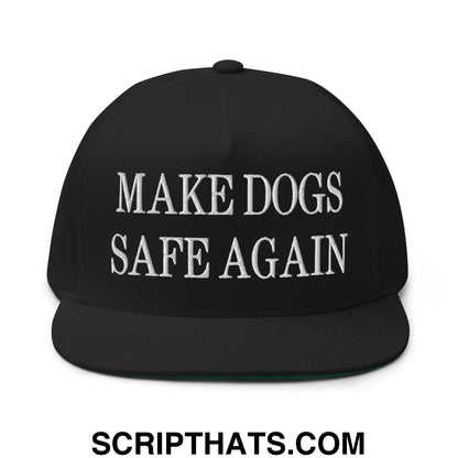 Make Dogs Safe Again Embroidered 5 Panel Flat Bill Brim Snapback Hat Black