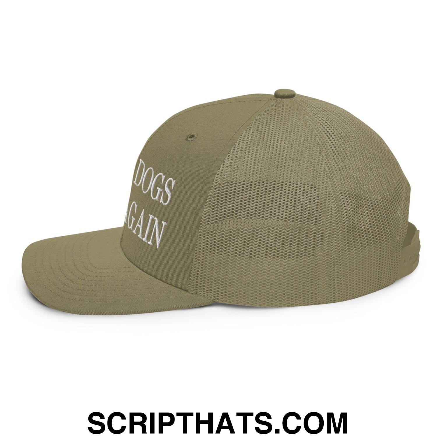 Make Dogs Safe Again Embroidered Classic Mesh Trucker Hat Loden