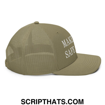 Make Dogs Safe Again Embroidered Classic Mesh Trucker Hat Loden