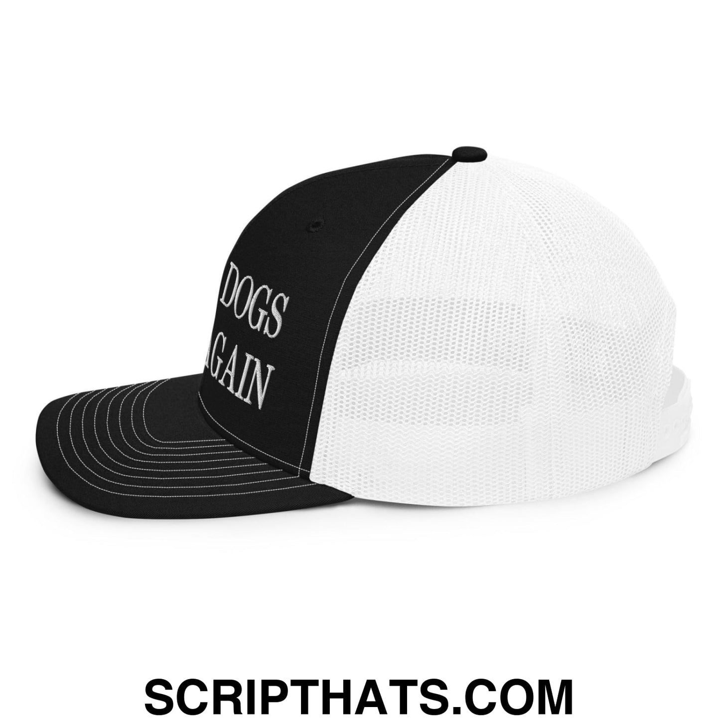 Make Dogs Safe Again Embroidered Classic Mesh Trucker Hat Black White