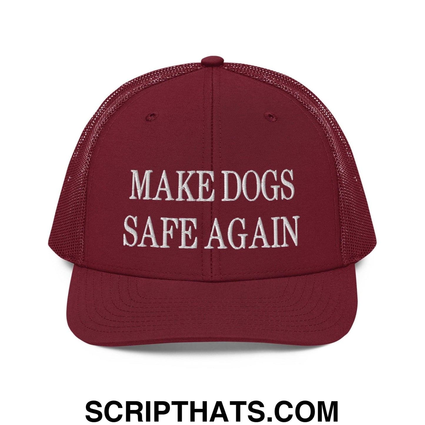 Make Dogs Safe Again Embroidered Classic Mesh Trucker Hat Cardinal