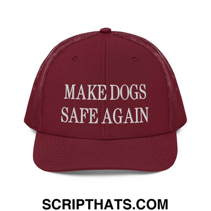 Make Dogs Safe Again Embroidered Classic Mesh Trucker Hat Cardinal