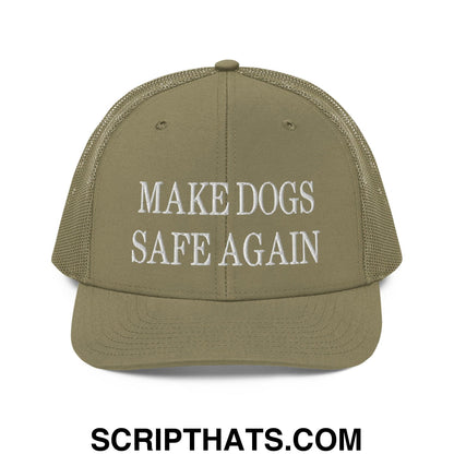 Make Dogs Safe Again Embroidered Classic Mesh Trucker Hat Loden