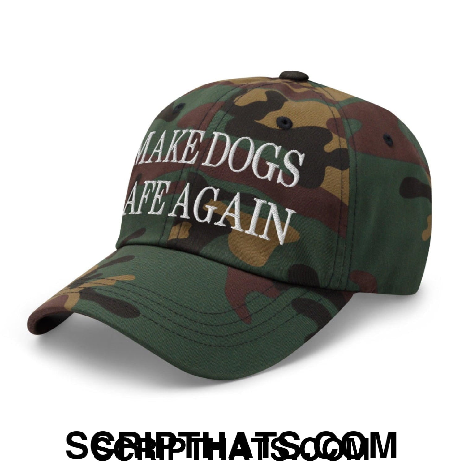 Make Dogs Safe Again Embroidered Dad Hat Light Blue